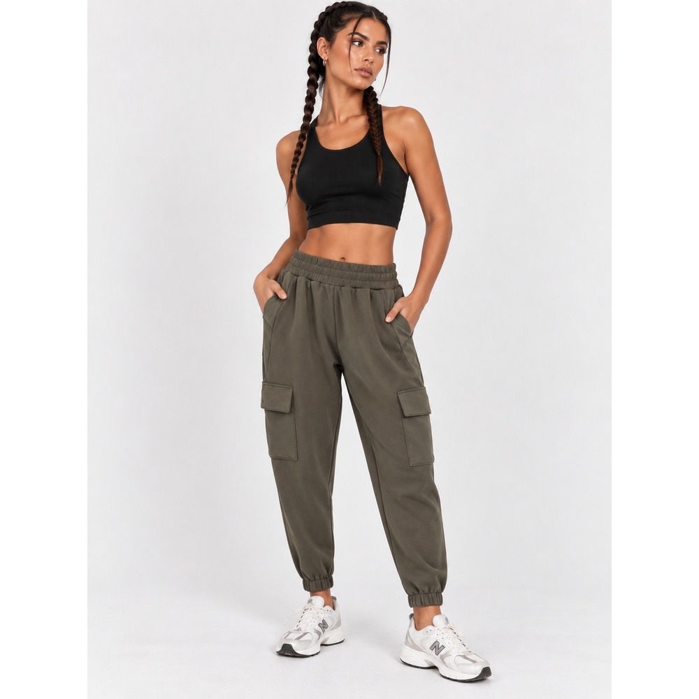 Evereve Olive Green Athleisure Cargo Jogger Pants Size XS